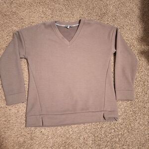 Womens ribbed V-neck sweatshirt